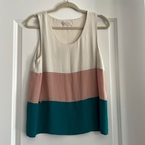 Gat Rimon multicolored sleeveless blouse top green pink and white